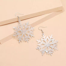 Load image into Gallery viewer, Glitter Snowflake Earrings
