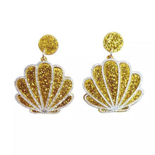 Load image into Gallery viewer, Gold Shell Earrings - Vivacious Vixen Apparel
