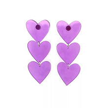 Load image into Gallery viewer, Purple Heart Earrings
