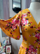 Load image into Gallery viewer, Aurora Wrap Dress in Goldenrod Floral

