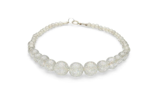 Silver Glitter Bead Necklace - Vivacious Vixen Apparel
