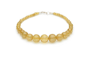 Pale Gold Glitter Bead Necklace - Vivacious Vixen Apparel
