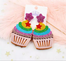 Load image into Gallery viewer, Glitter Cupcake Earrings
