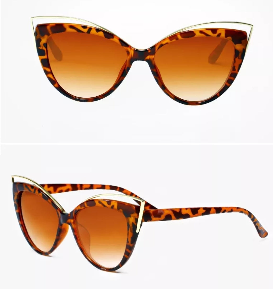 Katrina Cat-eye Sunglasses in Leopard