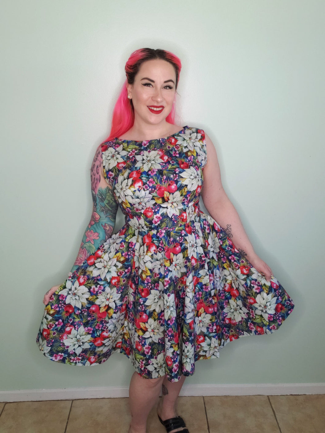 Audrey Dress in Holiday Floral