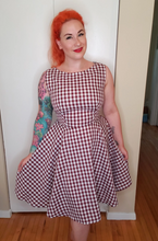 Load image into Gallery viewer, Audrey in Burgundy Gingham - Vivacious Vixen Apparel
