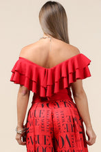 Load image into Gallery viewer, Samantha Ruffle Top in Red

