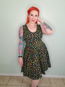 Skye Dress in Potted Cactus Print