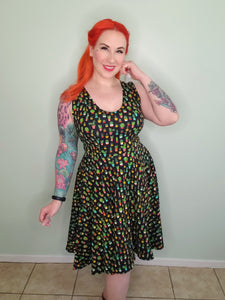 Skye Dress in Potted Cactus Print