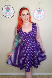 Catherine Dress in Purple Dot