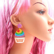 Load image into Gallery viewer, Glitter Cupcake Earrings
