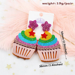 Glitter Cupcake Earrings