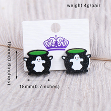 Load image into Gallery viewer, Ghost Cauldron Stud Earrings
