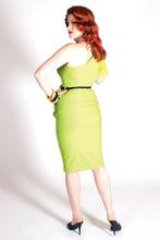 Load image into Gallery viewer, Mystic Island One Shoulder Dress in Lime - Vivacious Vixen Apparel
