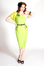 Load image into Gallery viewer, Mystic Island One Shoulder Dress in Lime - Vivacious Vixen Apparel
