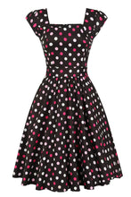Load image into Gallery viewer, Raspberry Polka Dot Swing Dress
