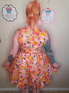 Audrey Dress in Orange Lemon