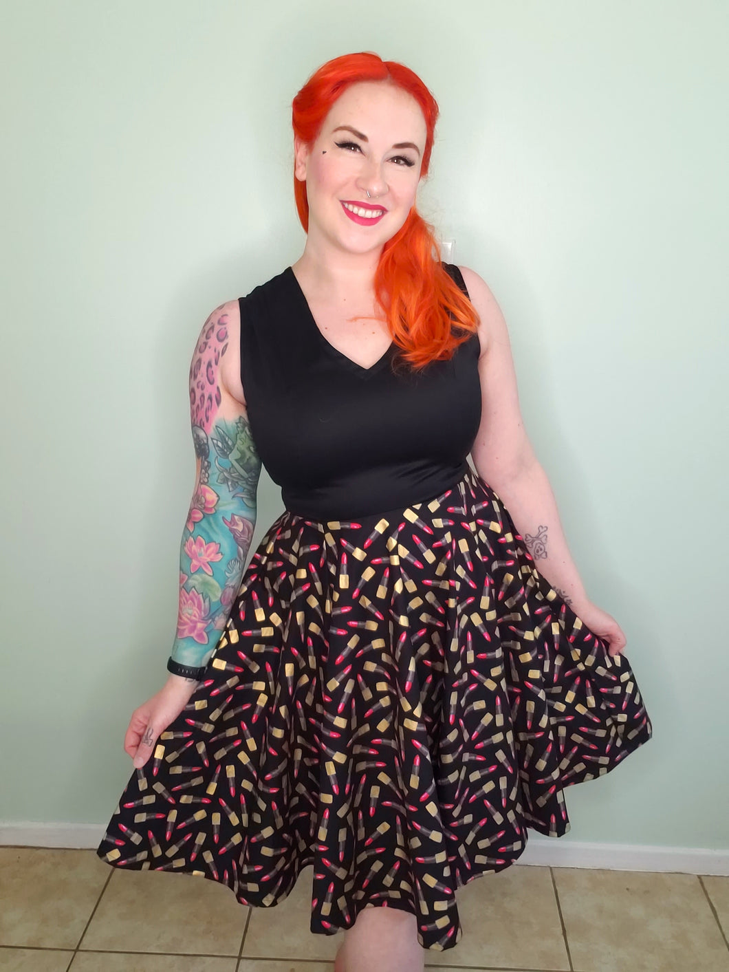 Winnie Dress in Lipstick Print