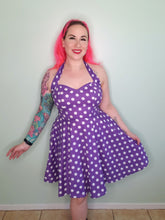 Load image into Gallery viewer, Britney Dress in Purple Polka Dot
