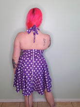 Load image into Gallery viewer, Britney Dress in Purple Polka Dot
