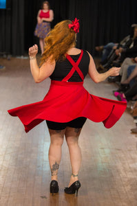 Cutie Pie Suspender Skirt in Red - Vivacious Vixen Apparel