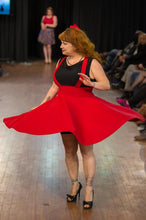 Load image into Gallery viewer, Cutie Pie Suspender Skirt in Red - Vivacious Vixen Apparel
