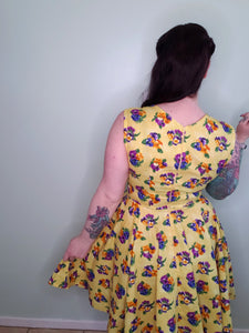 Rosemary Dress in Yellow Polka Dot Pansy