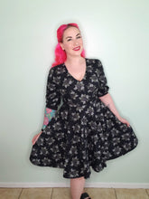 Load image into Gallery viewer, Endora Dress in Rose Spiderweb Print
