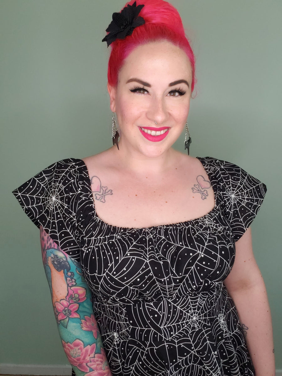 Ophelia Dress in Spiderweb Star Print – Vivacious Vixen Apparel