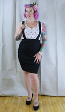 Load image into Gallery viewer, Sarah Suspender Pencil Skirt in Black - Vivacious Vixen Apparel
