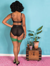 Load image into Gallery viewer, Glamour Seamed Stocking in Nutmeg/Green - Vivacious Vixen Apparel
